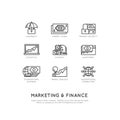 Illustration of Marketing and Finance, Business Vision, Investment, Management Process, Finance Job, Income, Revenue Source