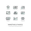 Illustration of Marketing and Finance, Business Vision, Investment, Management Process, Finance Job, Income, Revenue Source