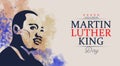 Illustration for Martin Luther King Day on white background. Royalty Free Stock Photo