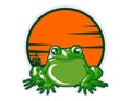 illustration of frog mascot cartoon character in