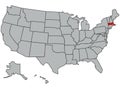 Illustration of Massachusetts. Vector map of the USA in gray color. Contours of the United States of America. Territory of the US Royalty Free Stock Photo