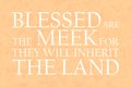 Beatitudes Meek Plain Text Pastel Orange Royalty Free Stock Photo