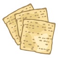 Illustration of matzah bread. Traditional jewish image for design. Object in decorative style.