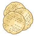 Illustration of matzah bread. Traditional jewish image for design. Object in decorative style.