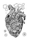 Illustration mechanical heart