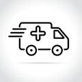 medical van icon on white background Royalty Free Stock Photo