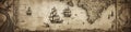 illustration, medieval nautical map, website header, ai generative