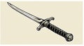 Isolated Illustration of a Medieval Dagger with a Detailed Hilt Royalty Free Stock Photo