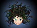 Medusa mythology snakes in the head Royalty Free Stock Photo