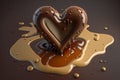 illustration of the melted chocolate heart Royalty Free Stock Photo