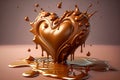 illustration of the melted chocolate heart Royalty Free Stock Photo