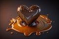 illustration of the melted chocolate heart Royalty Free Stock Photo