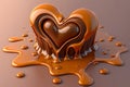 illustration of the melted chocolate heart Royalty Free Stock Photo