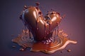 illustration of the melted chocolate heart Royalty Free Stock Photo