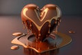 illustration of the melted chocolate heart Royalty Free Stock Photo