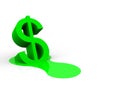 A illustration of a melting dollar trade currency Royalty Free Stock Photo