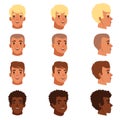 Illustration of men head avatars set with different haircuts