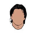 illustration of men's hairstyles, neat short hair bangs with side parting