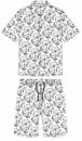 mens printed shirt with shorts flower print vector art