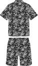 mens printed shirt with shorts flower print vector art