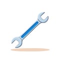 Illustration of a Metal Wrench Tool with Blue Handle for Repair or Construction Work Royalty Free Stock Photo