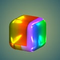 illustration of metallic cubes on a plain background