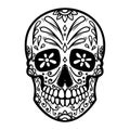 Illustration of mexican sugar skull. Day of the dead. Dia de los muertos. Design element for logo, label, emblem, sign, poster, t