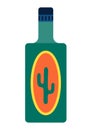 Illustration of mexican tequila. Ethnic image in native style.