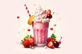 Illustration Milkshake created with Generative Al technology