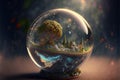 Minature universe, digital illustration painting artwork, 3d rendering Royalty Free Stock Photo