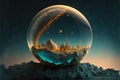 Minature universe, digital illustration painting artwork, 3d rendering Royalty Free Stock Photo