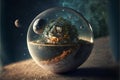 Minature universe, digital illustration painting artwork