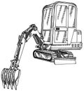 Illustration of a Mini Excavator