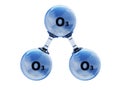 Illustration of model ozone molecule Royalty Free Stock Photo