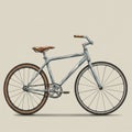 Illustration of a modern bicycle with a slim, streamlined design. It features a light blue Royalty Free Stock Photo