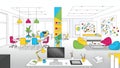 Creative Office Space Illustration Modern Workspace, Design, Collaboration Royalty Free Stock Photo