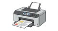 Illustration of a modern inkjet printer with a grey and black color scheme. It features a Royalty Free Stock Photo