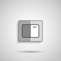 Illustration of a modern light switch with a minimalistic design. The switch plate is Royalty Free Stock Photo