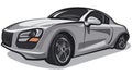 Silver sport car Royalty Free Stock Photo