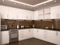 illustration of modern style kitchen interior Royalty Free Stock Photo