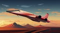 Illustration of modern supersonic airplane, AI Generated