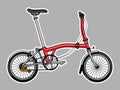 Illustration of Modern Tri Fold City Folding Bike in Flat Style Royalty Free Stock Photo