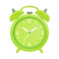Illustration of a modern vintage alarm clock isolated on a white background. Royalty Free Stock Photo