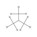 Illustration of molecul with line flow, node to node.