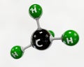 Illustration molecule of Gas Methane on a white background