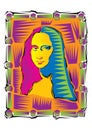 Illustration of the Mona Lisa. Icon of Gioconda, the artist Leonardo Davinci. Logo of a famous work