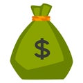 Illustration of money bag. Wild west object. Image for game or adventure. Royalty Free Stock Photo