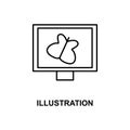 illustration in monitor icon. Element of simple web icon with name for mobile concept and web apps. Thin line illustration in