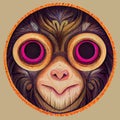 illustration of monkey face good for print