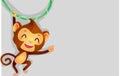 Illustration of Monkey hanging on vine as Background Royalty Free Stock Photo